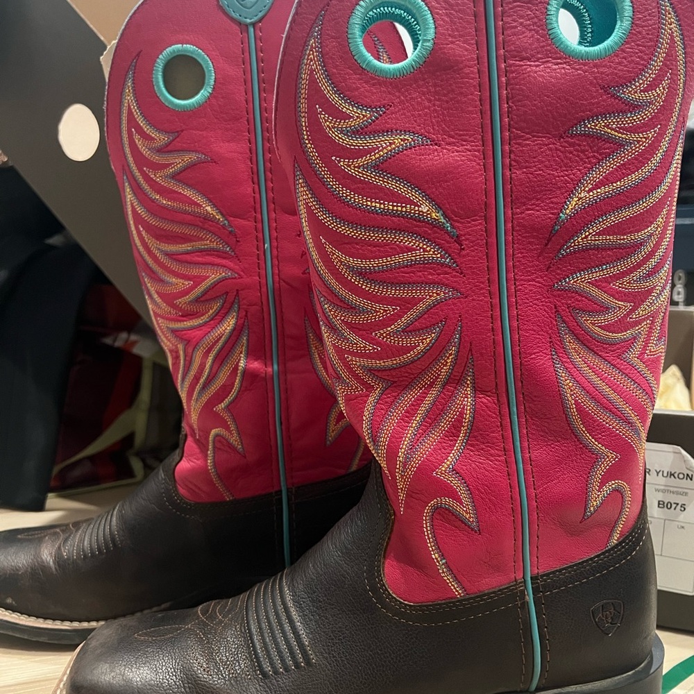 Ariat Pink and Brown Western Boots